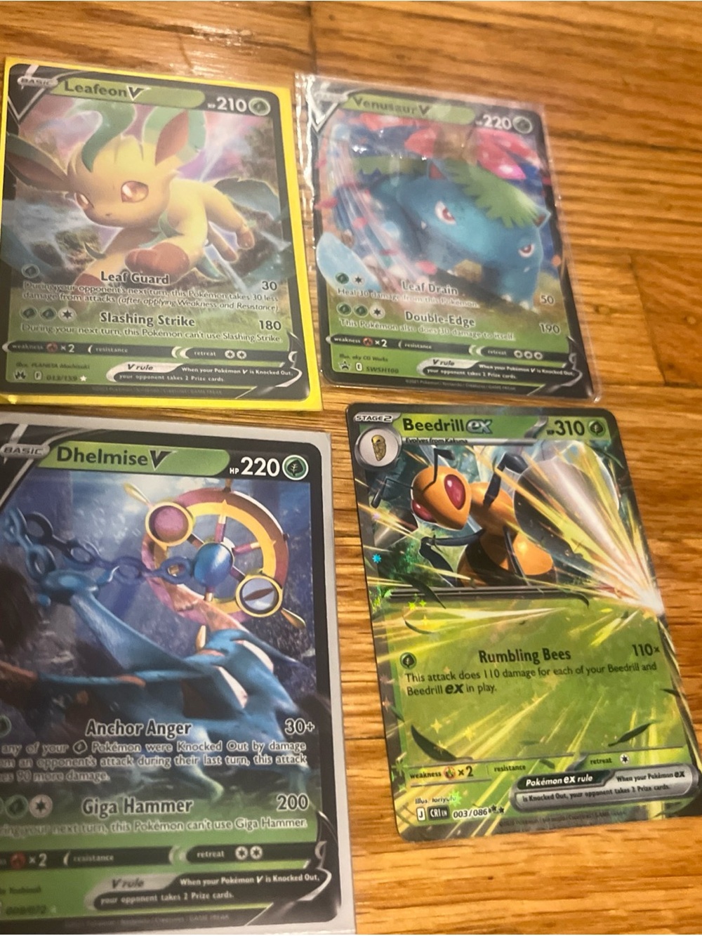 Pokemon V and ex grass Type Playable Lot 4